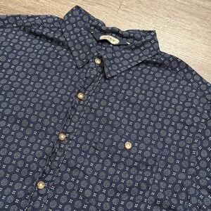 Salt Valley Western Shirt Mens Large Blue‎ Button Up Geometric Outdoor Button up